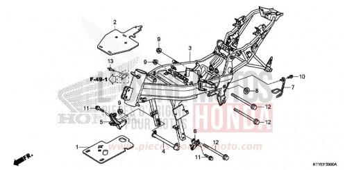 CARROSSERIE DE CHASSIS CBR125RTF de 2015